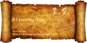 Klinszky Ida névjegykártya