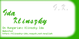 ida klinszky business card